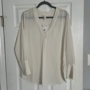 H&M cream colored blouse, Size 12. NWT. Smoke free clean home.